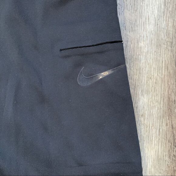 Nike Dri-Fit Running Crop Tights Black Leggings Medium Side Pocket - Picture 2 of 9